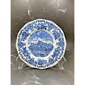 Staffordshire Blue & White Windsor 9” Castle English Plate by Unicorn